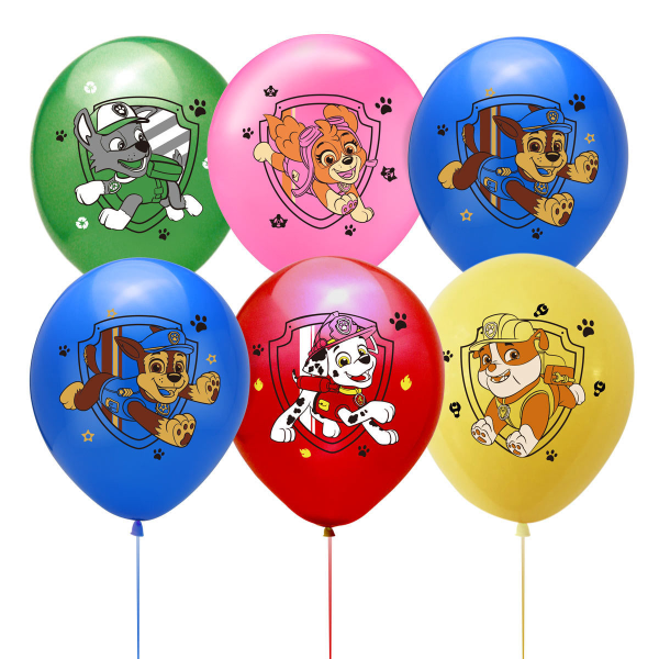 6-färger Wang team latex ballong hund patrull tema fest ballongdekorationer