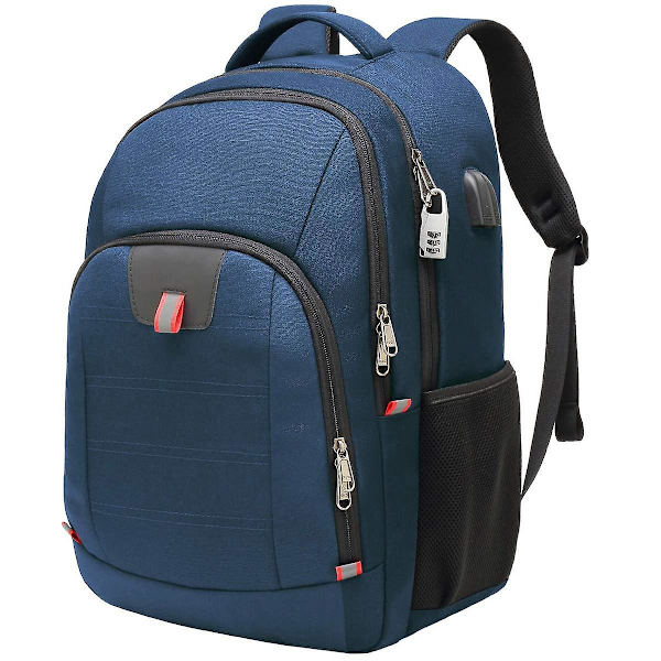 Laptop-ryggsäck, herrars stöldskyddsryggsäck för 17-tums bärbar dator, skolryggsäck/dagryggsäck
