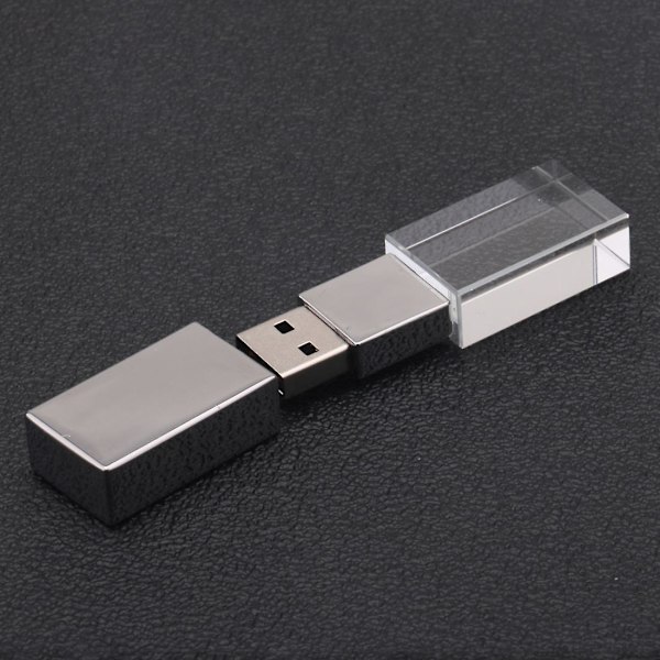 Krystal Transparent Led Lys Metal Usb Flash Drive Pen Drive 32gb Usb Memory Stick Disk 16gb