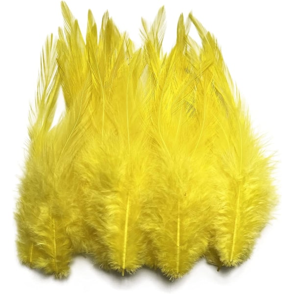 100 stk fjær for håndverk Yellow