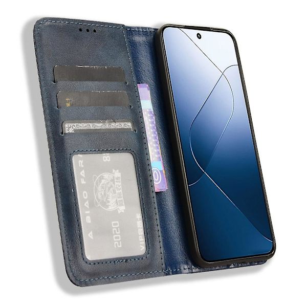 Til Xiaomi 14 Etui Magnetisk Automatisk Lukning Retro Læder Telefon Cover