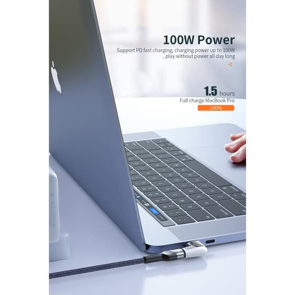 ESSAGER 100W 5A USB-C/USB-C Magnetisk Adapter Svart size 9