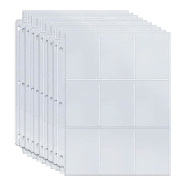 10-pack transparenta 9-facks samlarkortsfickor för förvaring [JUN]
