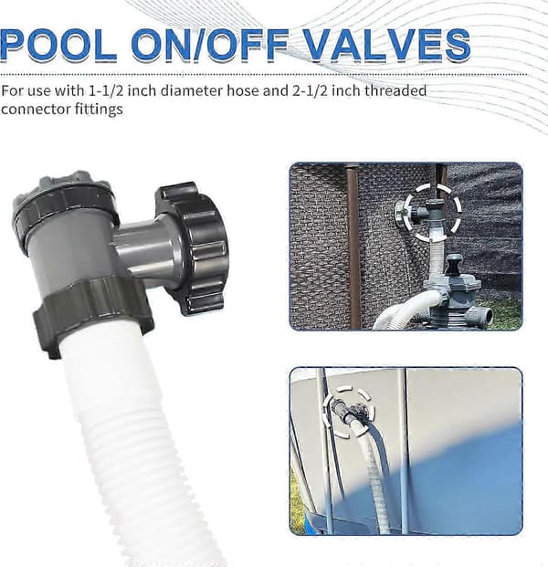 Indløbs-/udløbsventil til Coleman/Intex Bestway poolpumpe 1.5
