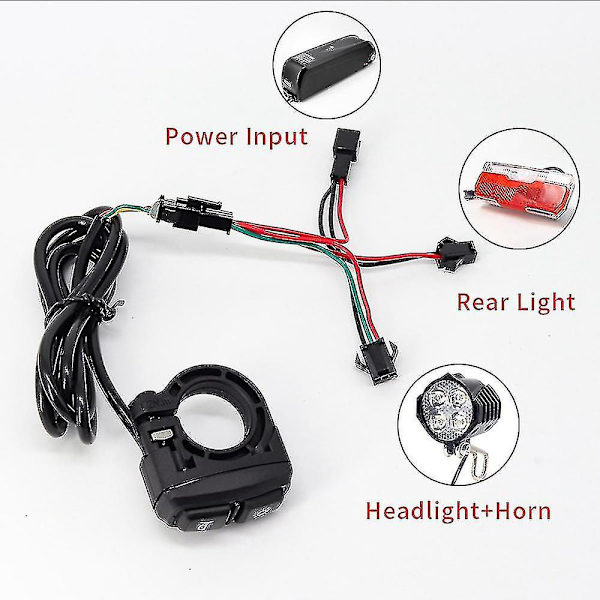Ebike forlygte og baglygtesæt Indgang 24v 36v 48v 56v E-cykel Led-lampe Elektrisk cykel forlygte
