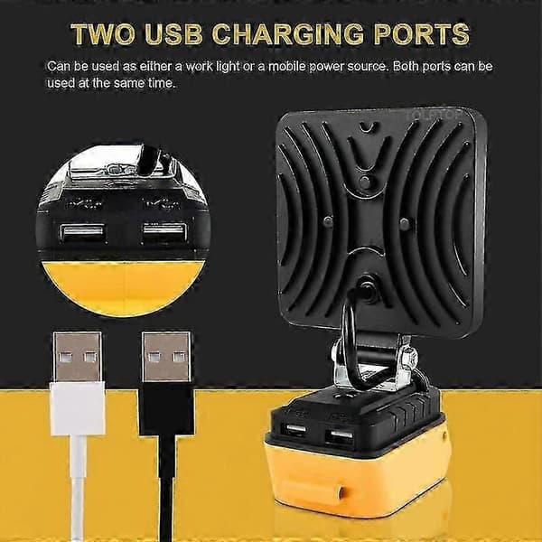 Dewalt 18V/20V LED arbeidslys, bærbart flomlys for camping, utendørs og nødbruk