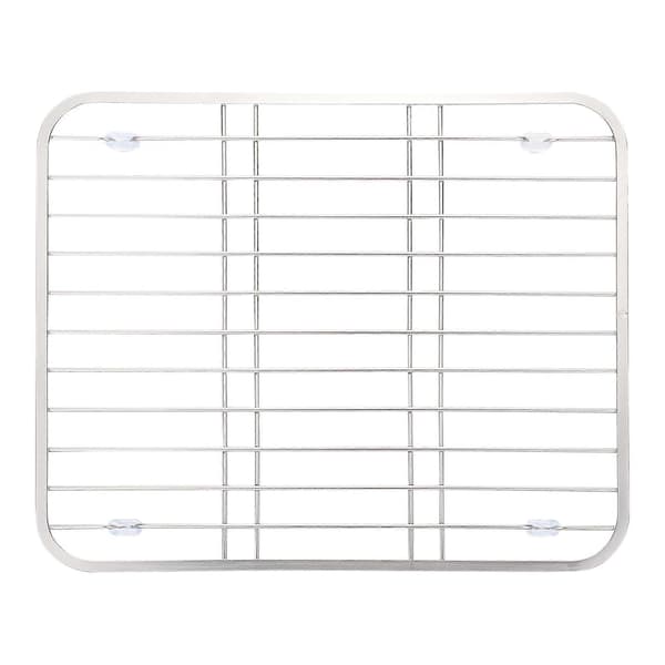 Opbevaringsstativ i rustfrit stål, afløbsstativ til vask, afløbsstativ til køkkenudstyr 31.8X26.7CM Silver