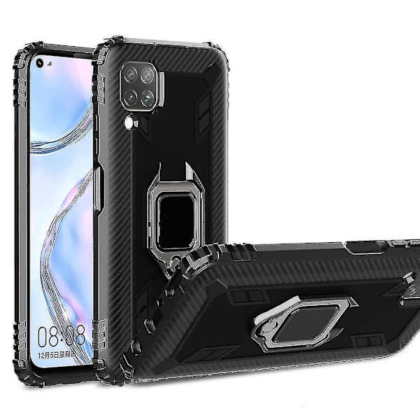 För Huawei P40 Lite Kolfiber Skyddande Skal Black