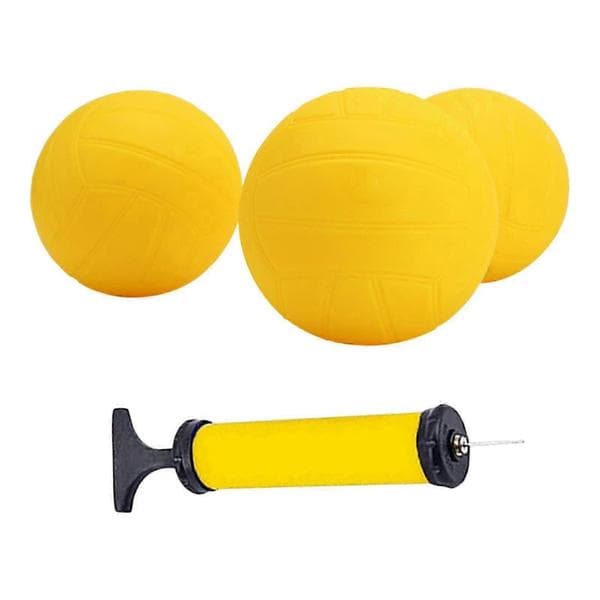 Spike erstatningsbolde Mini volleyball stærke bløde gule Roundnet spillebolde med luftpumpe til pool, græsplæne, strand, baghave 3.5 Inch 3pcs