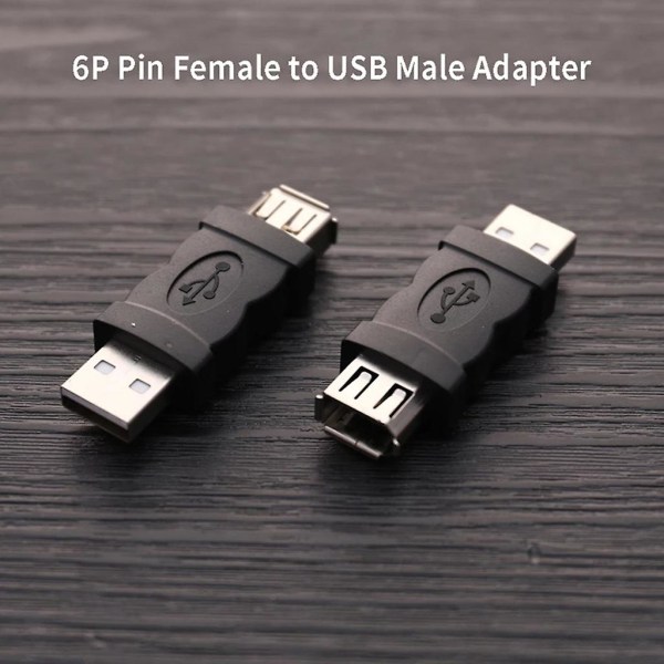 Firewire Ieee 1394 6-pin naar Usb2.0 Converter Computer Kabel Connector Black
