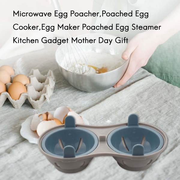 Mikrovågsugnsäggpocherare, pocherad äggkokare, äggkokare pocherad äggångare köksgadget mors dag gåva