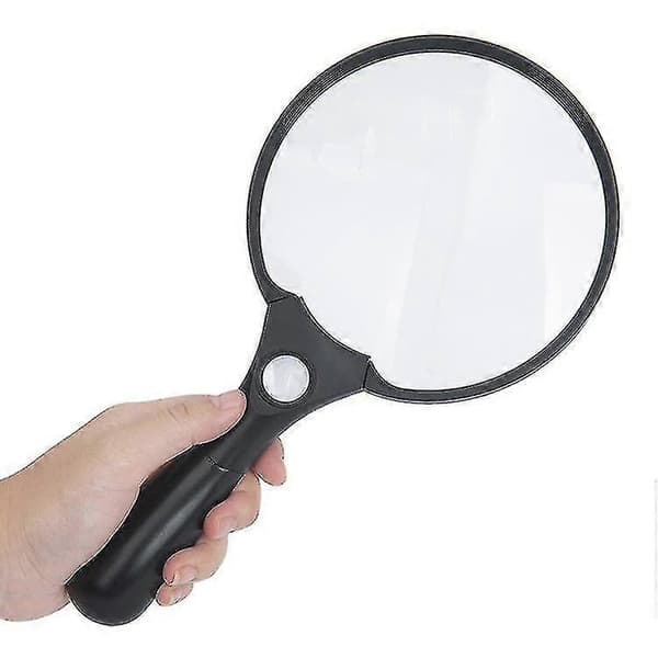 Magnifying Glass with Light, Magnifier 13.7 cm Extra Large Magnifying Glass, 3 Bright LED Lights