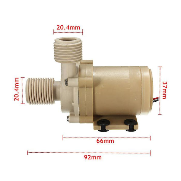 Vattenpump, DC 12V Solvattenpump, Varmvatten/Kylvattencirkulationspump Borstlös Motor