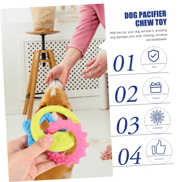 Teether Pacifier for Puppies & Small Dogs - Chew-Resistant Chew Toy Suitable for Teething, Durable Puppy Teething Aid, Interactive Dog[YJD] 1pc