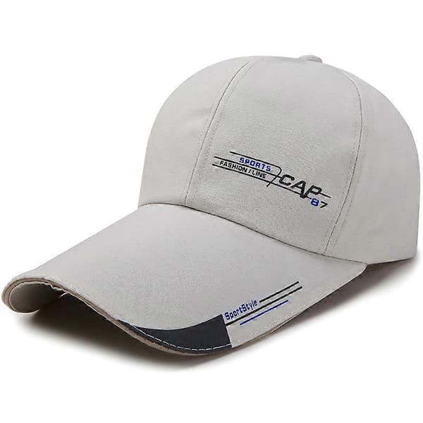 Unisex Extra Long Visor Cap Summer Sport Adjustable Sun Hat Beige Beige