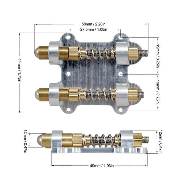 Dubbel Tremolo Stall Stabilisator 58x44mm Elgitarr Stoppare - Perfekt