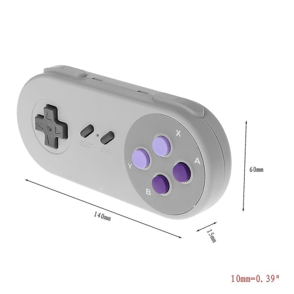 Langattoman peliohjaimen peliohjain Super Mini Snes Classic Editionille Grey