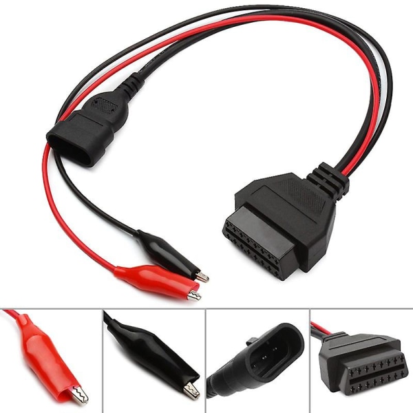 Fiat 3-pin Alfa Lancia 16-pin Obdii Obd2 Obd-ii -liitinsovitin Autokaapeli Obd Fialle