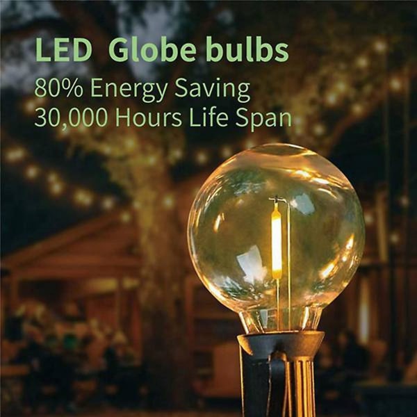 3 stk G40 LED-pærer, E12-skruebase-kompatible solcellelys