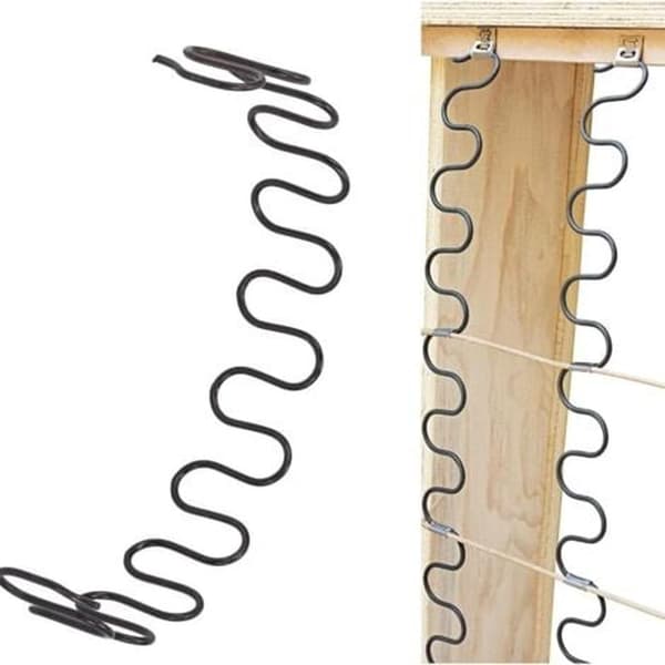 Sæt med 2 udskiftningsfjedre til sofa, 55 cm, med 8 S-formede clips, sæt d White