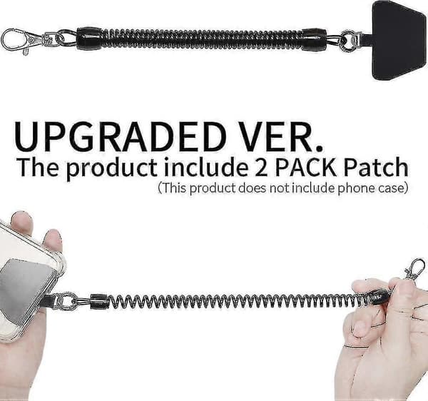 Mobiltelefon Lanyard Tether med Patch, Universal Elastisk Lasso Rem och Telefonfodral Ankar för Droppresistent Utomhusvandring Cykling Klättring Kompatibel