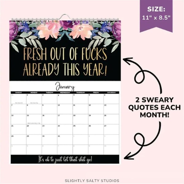 Hängande kalenderdekor Fuck It: 2024-kalender för trötta kvinnor hemmakontor