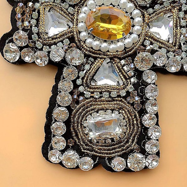 For Kreativ For Rhinestone For Cross Patch Stor For Cross Klær Merke Sy