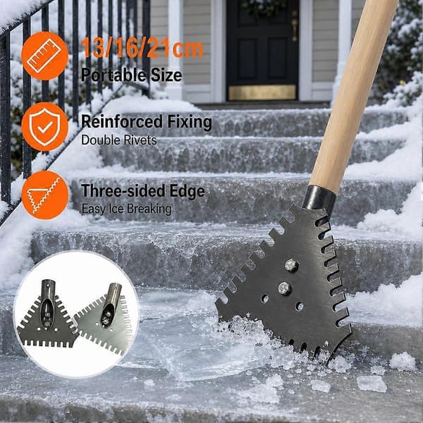 Isskuffe - Vendbart tresidig blad fjerner is og snø fra vinterstier C Ice scraper 1pcs