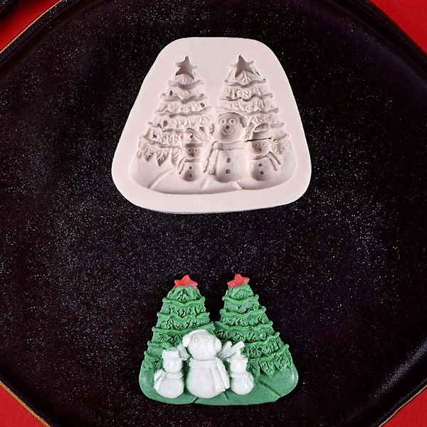 Chokoladeform Jul Serie Silikon Material Bagetilbehør Til Køkken Christmas series