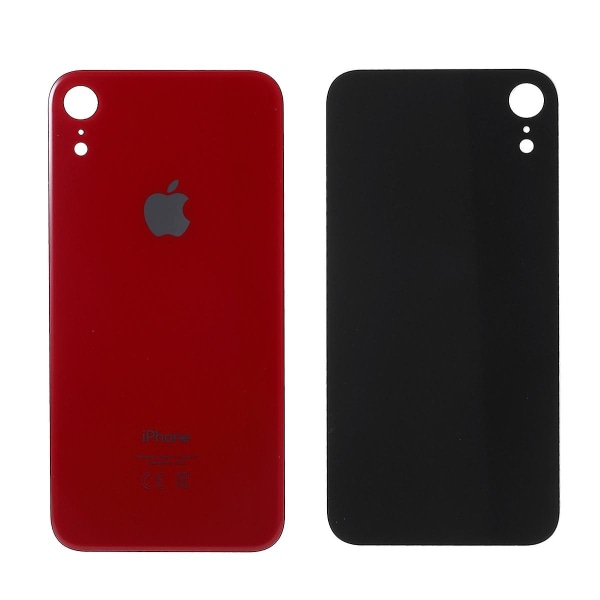 För Apple iPhone XR 6,1 tum Glasbaksida Batterihölje (EU-version, ej original men hög kvalitet) Red Style C iPhone XR 6.1 inch