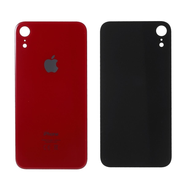 För Apple iPhone XR 6,1 tums cover i glas på baksidan (EU-version, icke-OEM men hög kvalitet) Red Style C iPhone XR 6.1 inch
