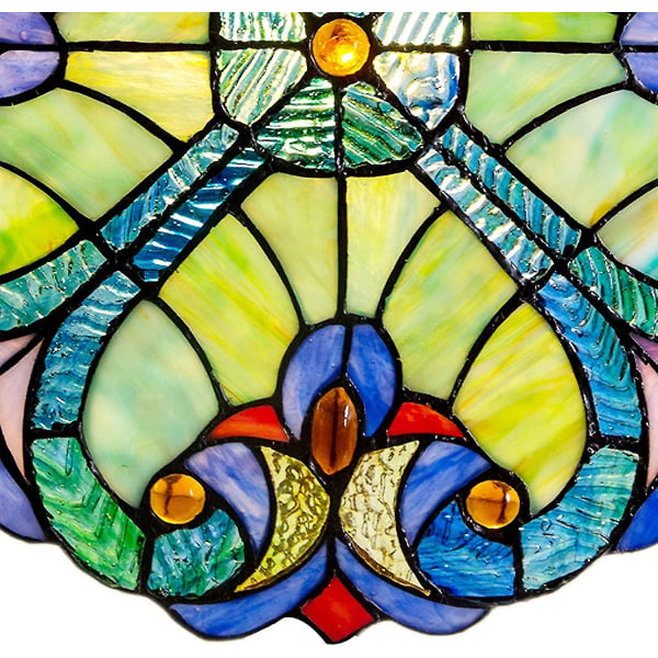 10 tommer højt farvet glas solfanger vindue panel blå gul rød