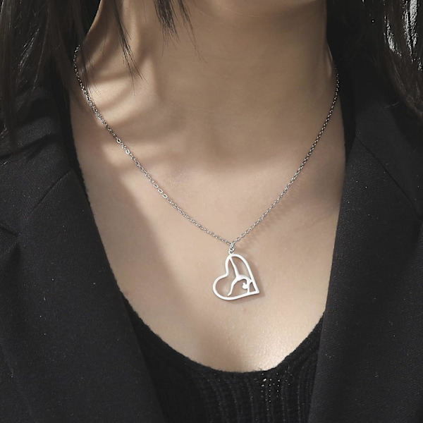 Gymnastikhänge för flickor, halsband med hjärtformad charm, inspirerande modeaccessoar för gymnaster