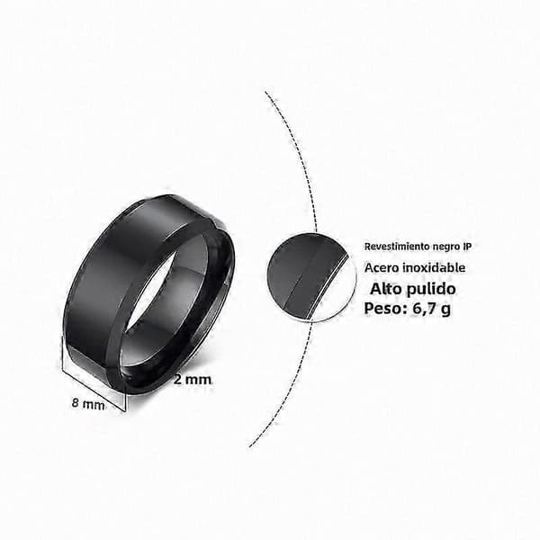 8mm matsort vielsesring i rustfrit stål til mænd og kvinder afslappet ring UK13