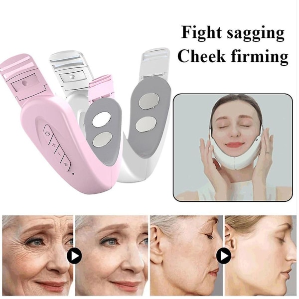 V-face Belt Facial Lifting Slimming Massager Dobbelthake Fjerning Maskin USB-lading Pink