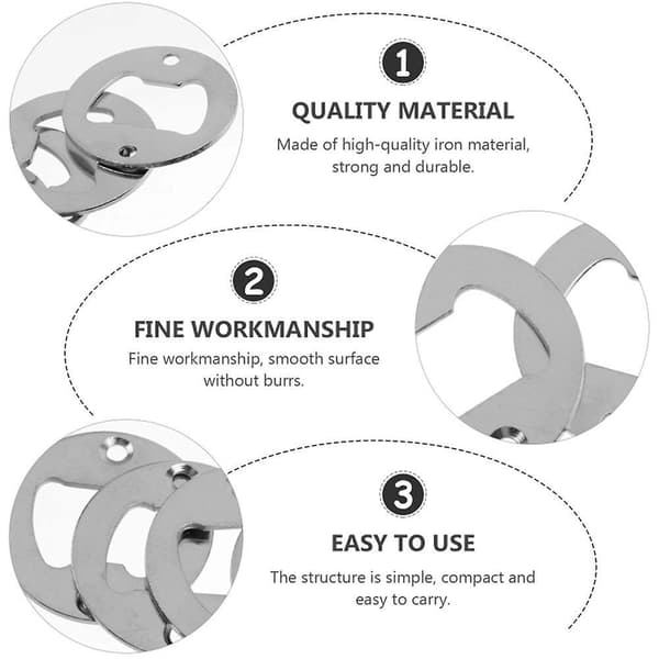 10x Flaskeåbnerindsats, Rustfrit Stål Diy Flaskeåbner Hardware Kit Hardware