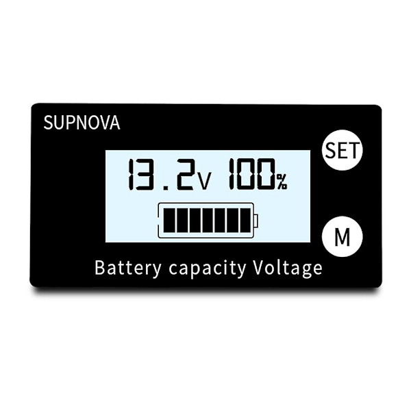 Vedenkestävä akun kapasiteetti-indikaattori DC 12V 24V 48V 72V lyijyakku Lithium Lifepo4 auto moottoripyörä volttimittari paneeli mittari