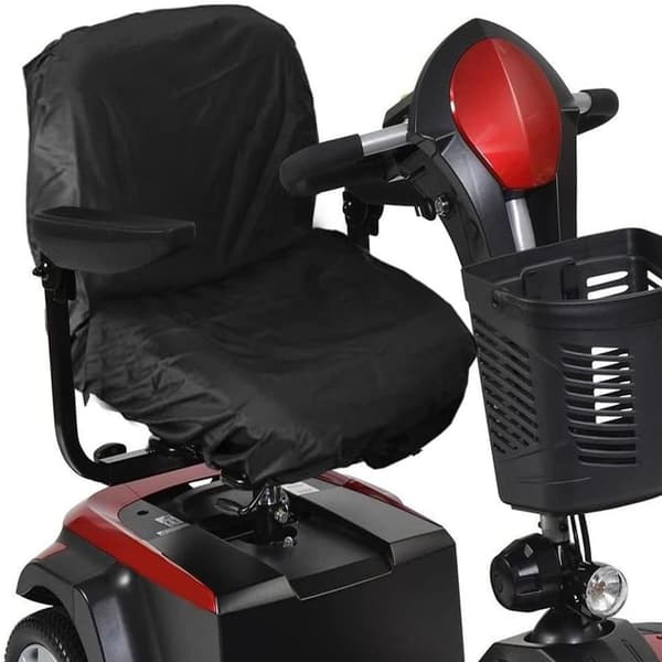 Sort Polyester Sædebetræk til El-scooter med Elastisk Ryg til Kørestol