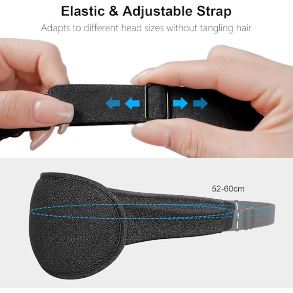 100 % valoa estävät unimaskit naisille ja miehille – Painetta vähentävä unimaski – Ergonominen 3D-muotoilu, silmien liikkeille tilaa jättävä, erittäin pehmeä ja mukava black