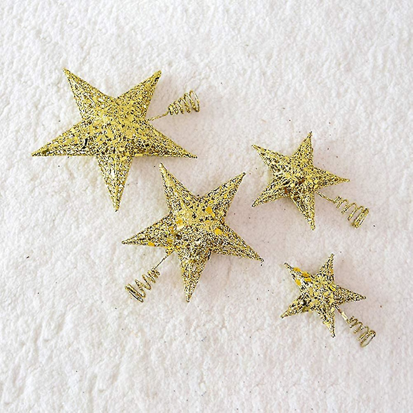 Topper Juletræ Stjerne Julepynt Topper Paillette Hængende Juletræ Dekoration Juletræ Guld 15cm