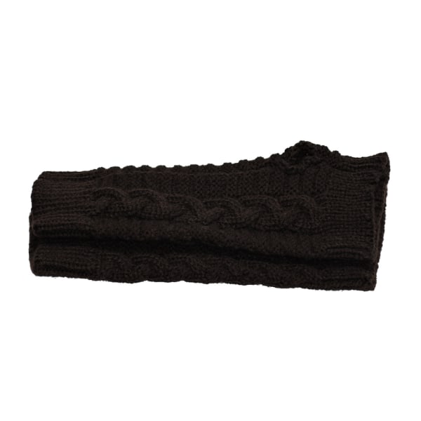 Armvarmere strikket, fingerløs og kort - [20 cm] - Hånd brown