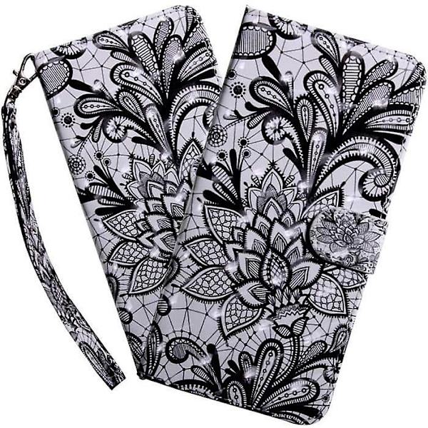 Oppo A94 5G Skal - Oppo A95 5G Oppo A94 5G 3D Glitter Fjäril Blomma PU Läder Flip Plånboksfodral Skal Oppo A94 5G Bx P