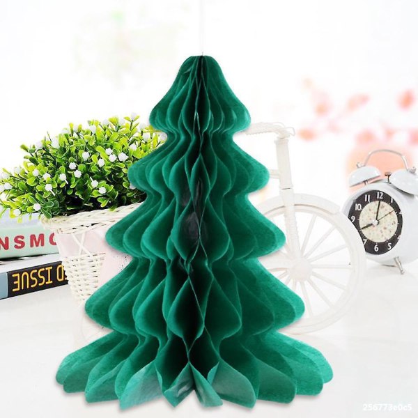 1/2 stk juletre nissehue honeycomb hengende dekorasjon festbordpynt Christmas Tree 2Pcs