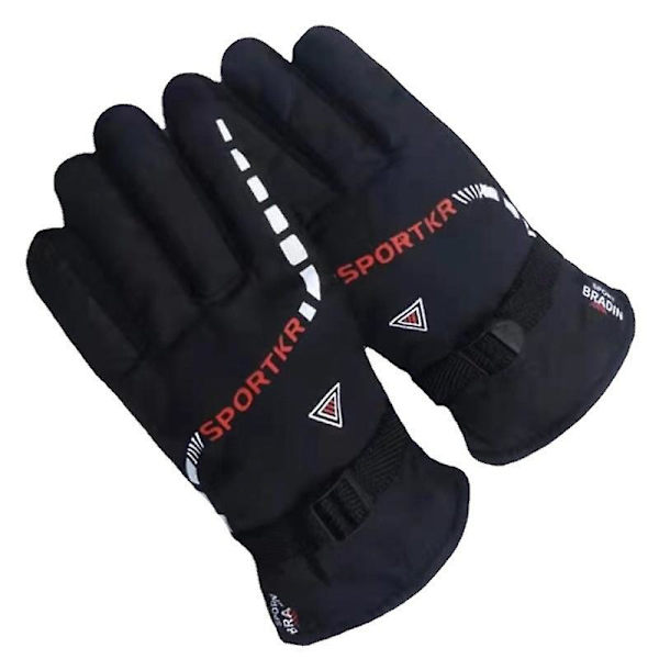 Herre vinter bomulds handsker fleece-foret tykk vinter skiløb ridning elbil Triangle red