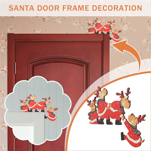 Julefest Dørkarm Dekorasjon Tre Ornament Nisse Elk Jul Dekorasjon B