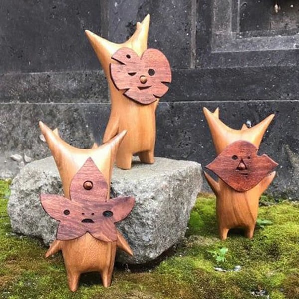 3 stk Koroks Anime Statue Trefigur Dekorasjon Harpiks Håndverk Spill Elskere Spillrom Dekorasjon B