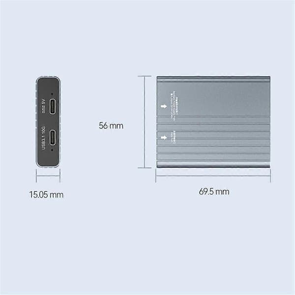 CFexpress Minneskort Typ B + Typ A USB 3.1 Gen2 10Gbps Kortläsare 43 plastic