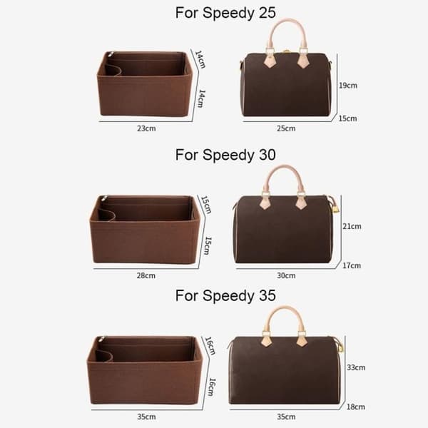 Felt Insert with Flap Bag Liner Coffee coffee For Speedy 25