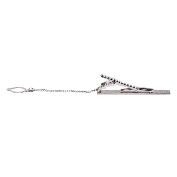 Ensfarget Sølv Chrome Rustfritt Stål 6CM Standard Slipsnål for Menn