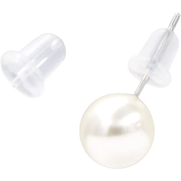 100 st silikonörhängen, tryck på örhängen, örhängen plugg, för DIY-ersättning, transparent (4 * 4 mm)
